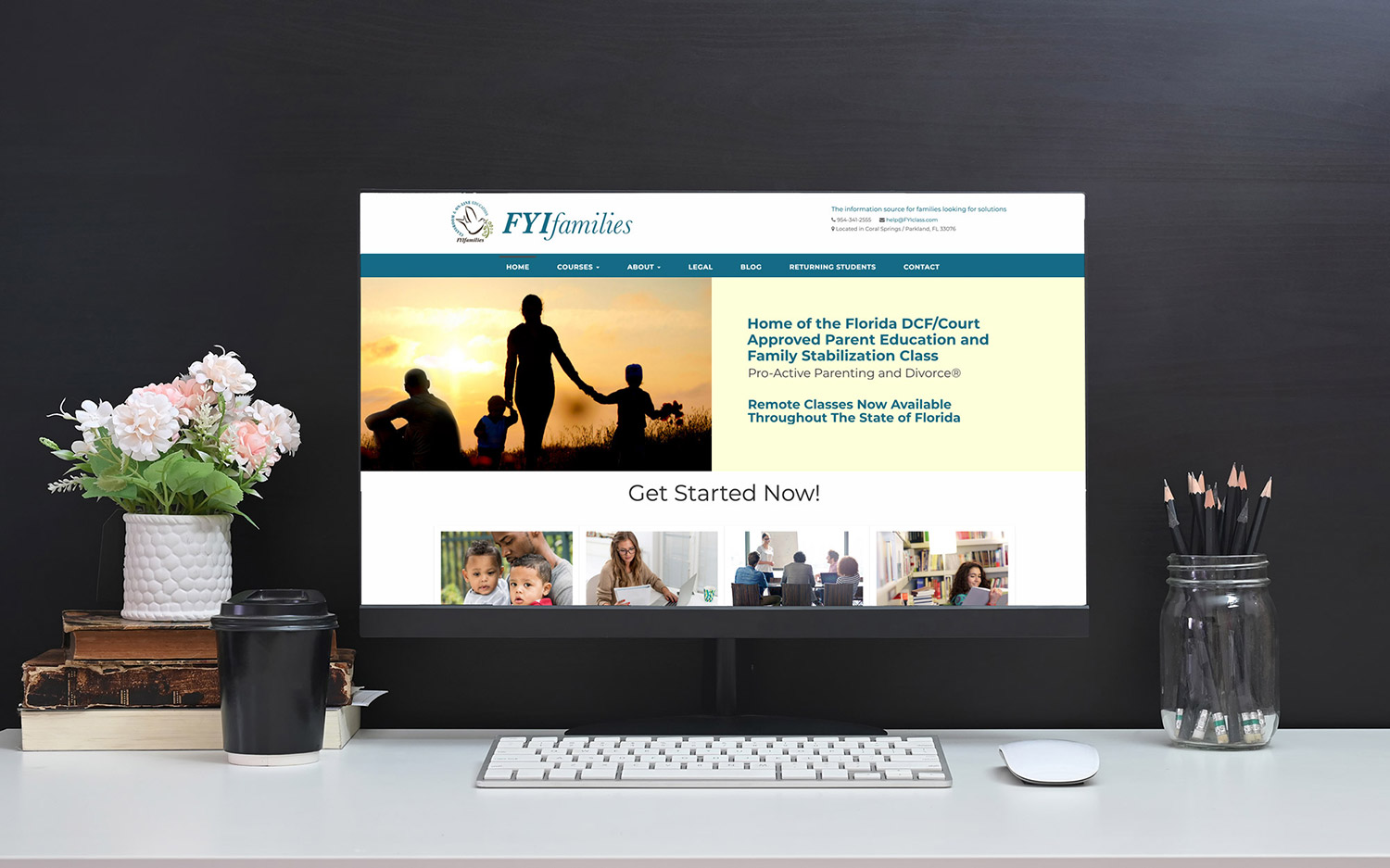 FYI Families Website on Screen